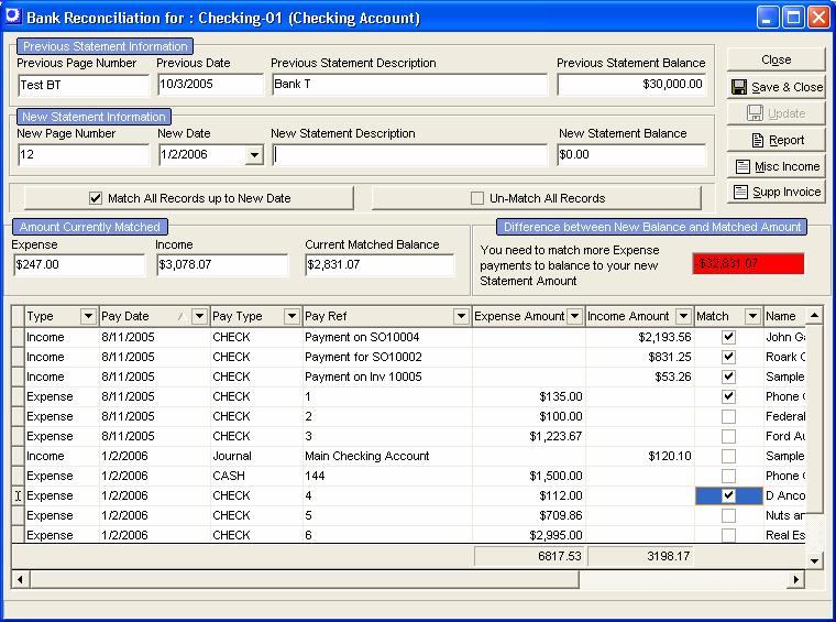 7. Financial Management Bank Reconciliation Use this screen to reconcile bank account balances with bank statements.