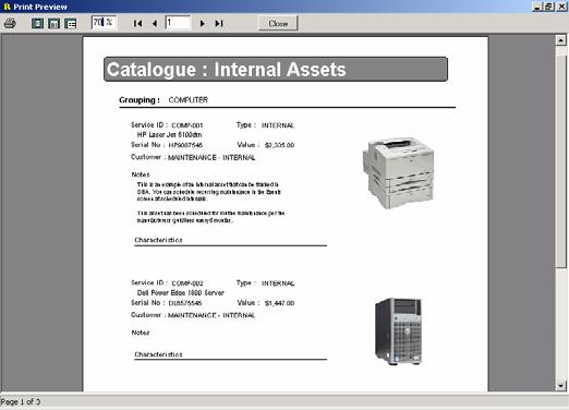 5. Service Management Service Catalogs You can assign assets to service catalogs and