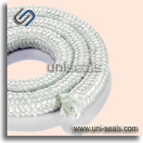 Braided Glass Fiber Rope PA6100 Square braided glass fiber rope (packing) Square braided from texturized glass fiber yarns.