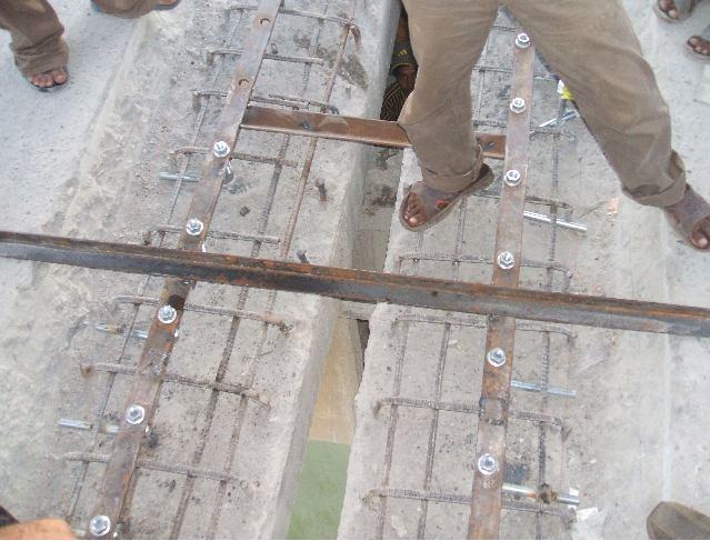Different angle bar templates were made to place different sizes of expansion joints and anchor bolts in accurate positions.