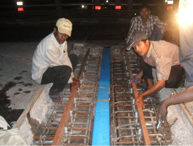 All the additional reinforcements, placing of templates & shuttering form work and fixing of bolts were done by welding.