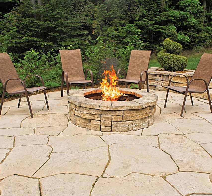 ROUND FIRE PIT KIT, BELVEDERE & GRAND FLAGSTONE SHOWN IN FOND DU LAC FOND DU LAC ROUND FIRE