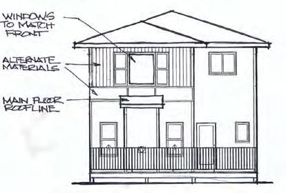 and includes similar detailing to that on the front elevation.