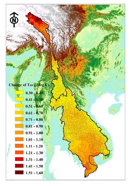 MRC efforts to CC Modeling for Mekong River Basin ECHAM4 A2 ECHAM4 B2 Change of mean annual
