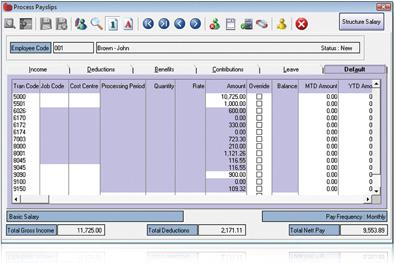 Use the Empolyee Filter facility to select the required employees and generate reports by employee code, pay frequency, cost centre, job code, etc.