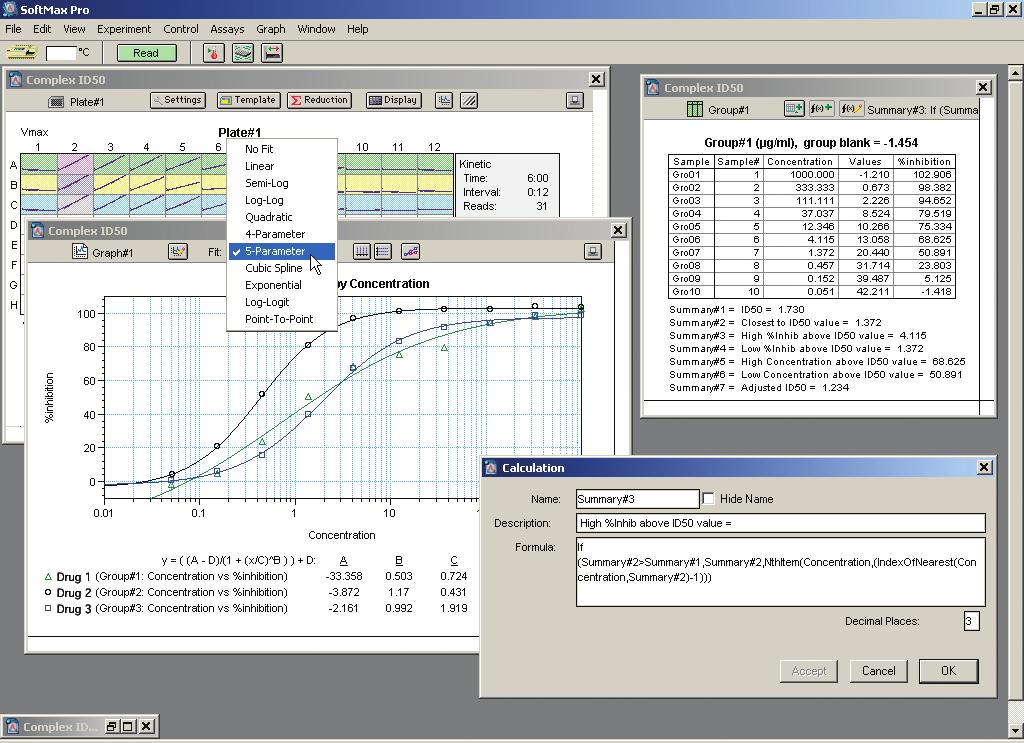 Flexible and Powerful > Apply popular linear and nonlinear regression or curve fits to recorded microplate data. > Interpolate unknowns or data using powerful graphing options.