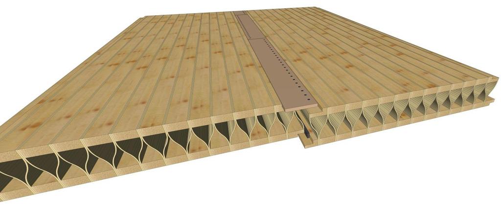 Kielsteg floors and roofs as rigid diaphragms: Kielsteg floors and roofs can acquire the characteristics of a rigid diaphragm by being linked to each other through the joint boards.