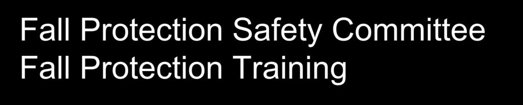 Fall Protection Safety Committee Fall Protection Training The Competent Person roll is a