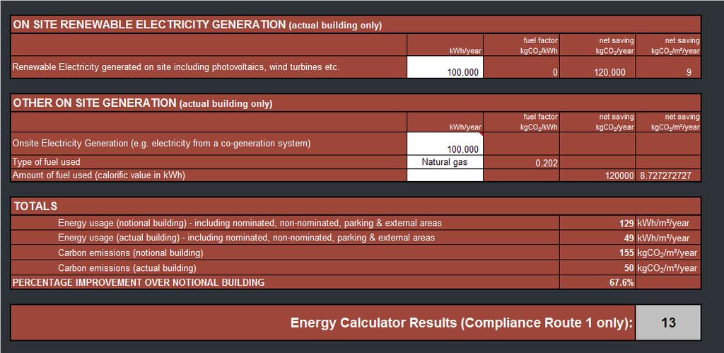Lighting loads must be entered via the Lighting Energy Calculator, either by entering the values from the actual energy model, or by entering the W/m 2 values per area, using a selected lighting