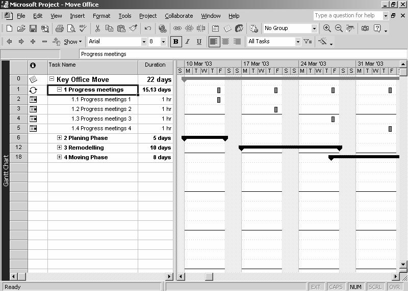 Lesson 5 Outlining Tasks Microsoft Project 2002(XP) 03 Level 1 9. Continue to select the desired scheduling options. 10. Select OK.