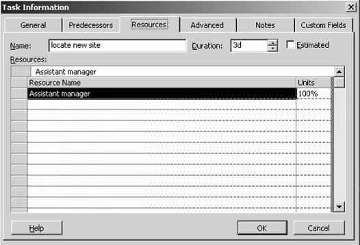Microsoft Project 2002(XP) 03 Level 1 Lesson 6 - Working with Resources ASSIGNING VARIOUS RESOURCES TO A TASK You can assign various resources to a task.