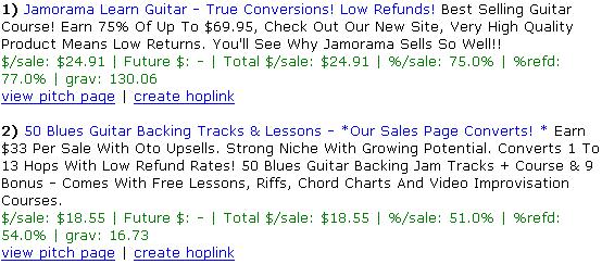 The ClickBank search page should look something like this: In the "Keywords" box, enter your search term. For our example, we'll be simply using "guitar".