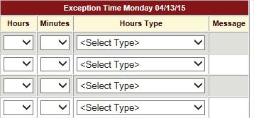 The data on the Worked Hours table will change according to the date selected. Click the Worked Hours table.