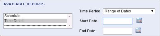 personal time. Access the My Reports widget. From Available Reports, select Time Detail.