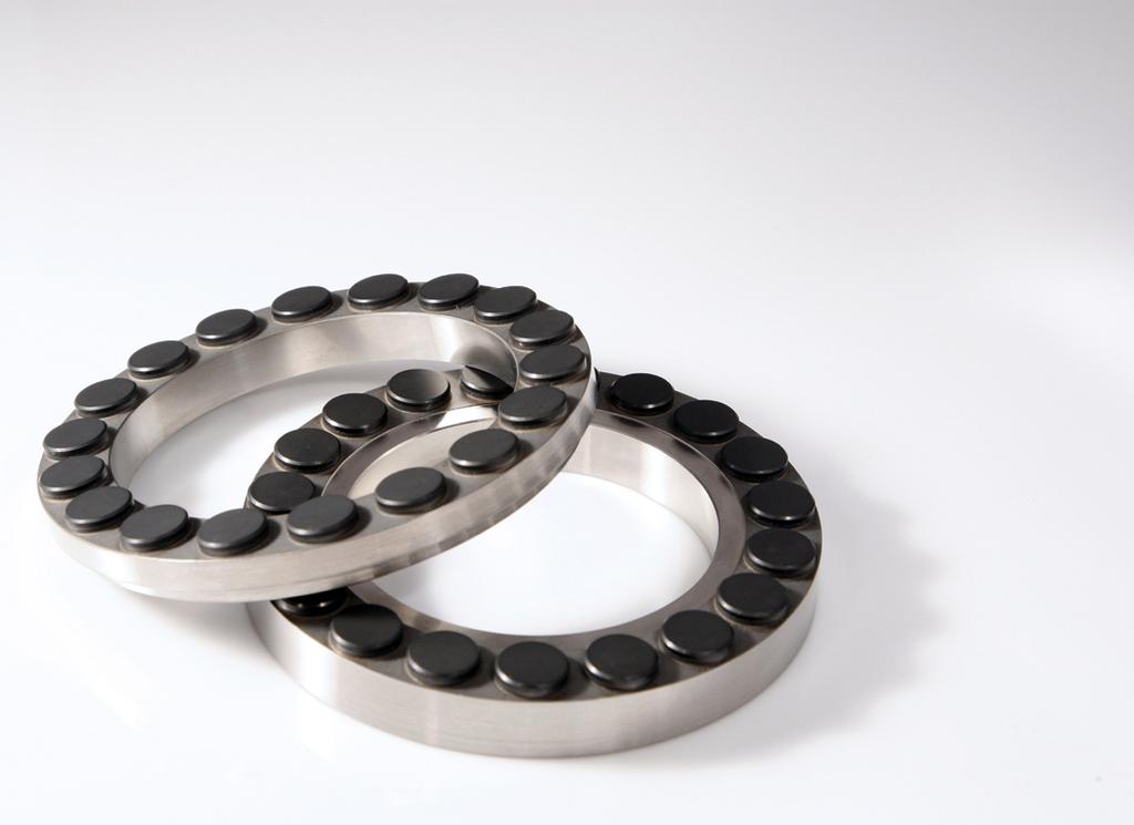 Thrust and Radial Bearings Typical applications for US Synthetic thrust and radial bearings include mud motors, turbo drills, power generation applications, and rotary steerable systems.