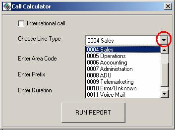 Call Calculator Report Purpose Clicking on this button will allow you to see how the price of a call is calculated simply by entering the area code, prefix, call duration and extension line-type.