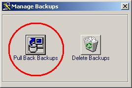 here you can either Pull Back Backups or Delete Backups.