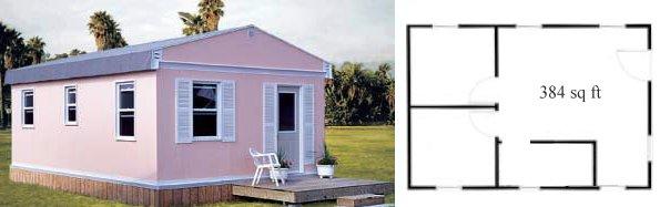 1 on the Richter scale. Two models are available: The 384 square foot model sleeps up to 5 people for a cost of $5,760.