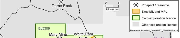 WHITE DAM GOLD PROJECT Exco owns 75% of the project Operating JV with Polymetals First gold produced