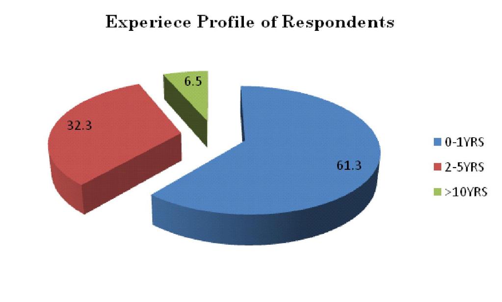 Delhi Business Review Vol. 17, No. 1 (January - June 2016) Experience Profile of Respondents The following analysis (Table No. 2) depicts the experience profile of the respondents. Table No.