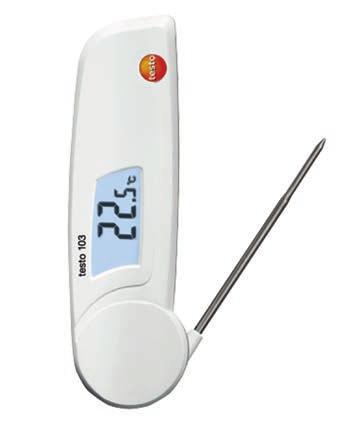 quickly stowed away again, fits in any shirt or trouser pocket Penetration thermometer testo 104 Ideal for food: HACCP-compliant, certified to