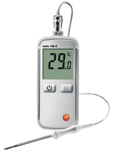 0563 1051 Food thermometer testo 106 Visual and acoustic alarm when the limit value is exceeded (limit value can be set individually) Fine