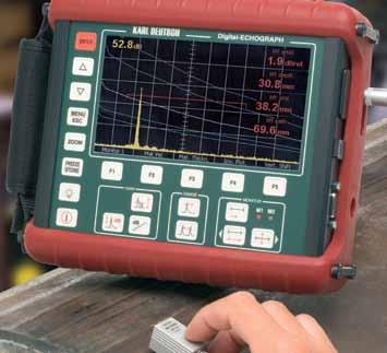 Ultrasonic Testing ECHOGRAPH - Ultrasonic Testing Instruments Testing Pricinple The main application of ultrasonic testing is the flaw detection inside a component.
