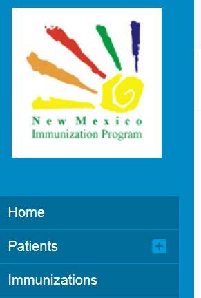 Adding Immunization History (cont.) On the left side of the page click immunization.
