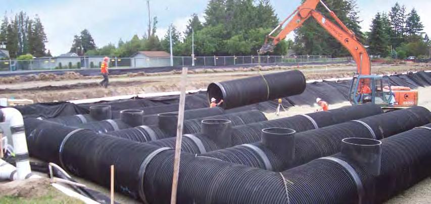 Seattle, Washington 2,200 lf 60 diameter Detention Applications Detention System Detention systems are used to regulate stormwater flow through main pipelines by acting as a buffer during peak loads.