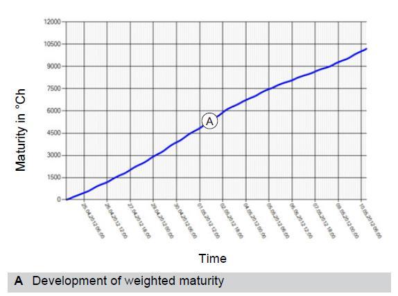 Figure 9. Maturity curve 4.3.5 Further steps As the required concrete strength is reached the constructor can decide on striking the formwork.