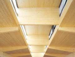 GLULAM TIMBER ELEMENTS 15 15 Glulam elements can be dimensioned according to DIN 4102-4 for the fire protection classes F30-B, F60-B and F90-B.