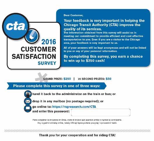 Regional Transportation Authority Regional Transportation Authority: 2016 Customer Satisfaction Study SURVEY DISTRIBUTION Onboard surveying was conducted between November 30, 2016 and January 24,