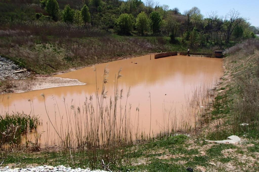 BH, 4/14/16, Baltimore City, Quarantine Road Municipal Landfill, 12SW0257 Photo #9- Basin 4 with sediment