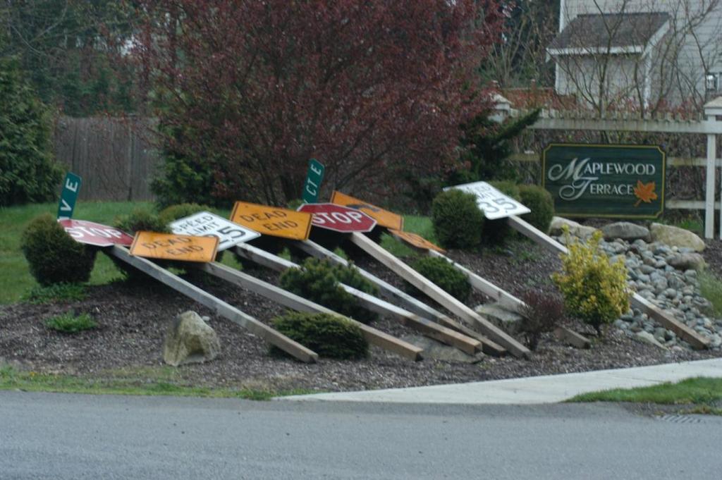Signs left by vandals