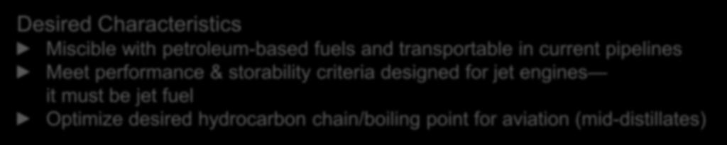 Fuel characteristics Desired