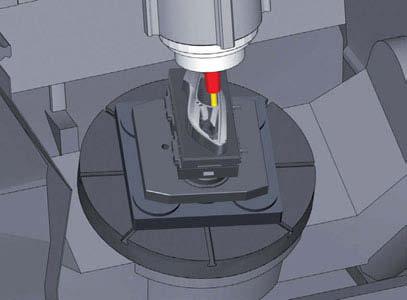 collisions during 2.5D, 3D and 5axis machining.