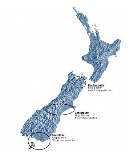 28 Justification of Ranking Factor 3.1. Habitat Conversion and Function Figure 2, below, shows the regions of New Zealand where marine and freshwater farming of Chinook occurs.