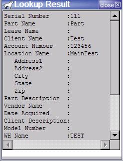 Device Interface Lookup (Assets by Serial Number) ------------------------------------------- 5) All the corresponding information to this serial