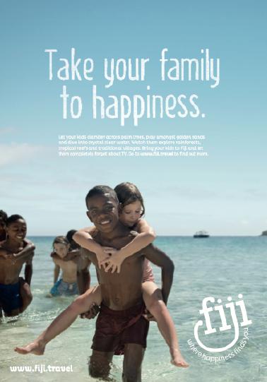 Where happiness finds you campaign idea Where happiness finds you combines the overall emotional desire of most travellers with the spirit Fijian s are most associated with - happiness The campaign