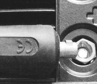 Note that the Keyed Tab of the Brass Connector fi ts into the Keyed Slot at the top of the Negative ( - ) Brass Receptacle (Fig C). Seat fully and turn 180 Clockwise to lock in place.