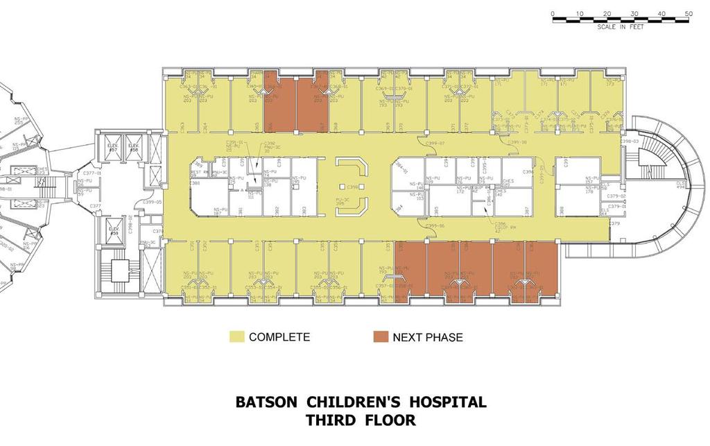 Children s 3 rd Floor Finish Upgrades Scope: Phased updating of finishes in 3 rd floor Children s Hospital space