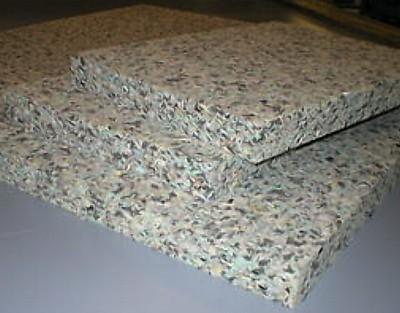 Soundabsorbent Panels made from Concrete with Recycled Rubber Rubber aggregates, provided from recycling and tyres soling, has granules of different dimensions or fibbers.
