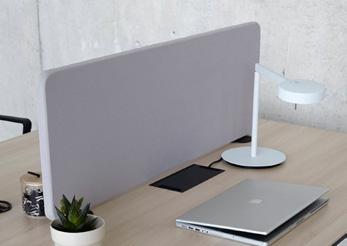 desktop screens which are anchored directly onto the surface of the table, giving great stability and