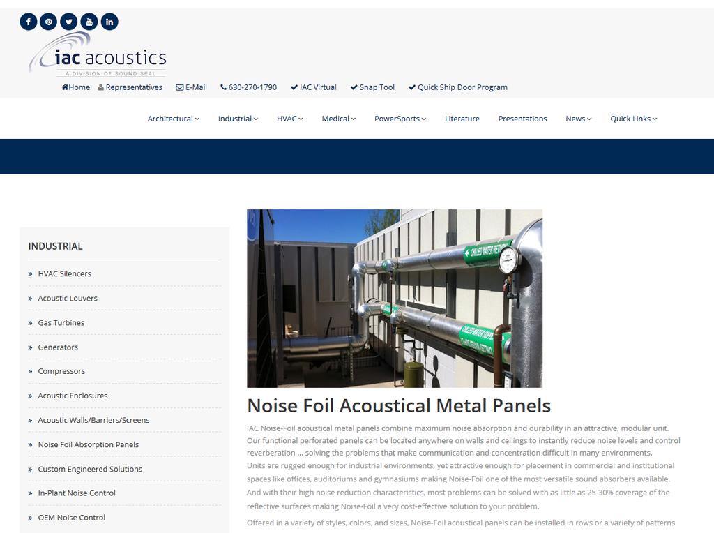 IAC Acoustics Noise-Foil Sound Absorption Panels NEW WEBSITE WITH UPDATES New Website: www.iacacoustics.com New Website: http://www.