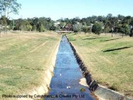 (g) Gabion or rock mattress low-flow channel Not compatible with the principles of natural channel design. Weed or vine invasion can be a problem. Very difficult to weed or de-silt.