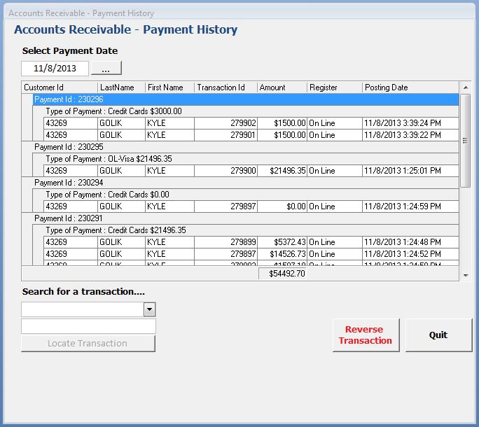 4. Select the date that the payment was made.