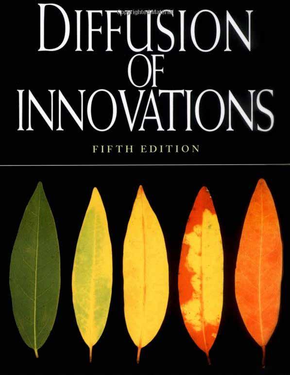 Diffusion of Innovations Four main elements: 1) An innovation is 2) Communicated through certain