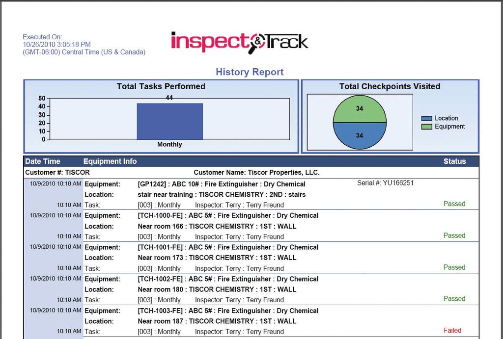 ABOUT InspectNTrack InspectNTrack software is a web-based equipment management and inspection solution designed to schedule, track, and document activities on any type of equipment or location.