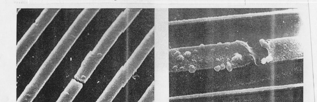 SEM of Electromigration Failures May see breaks in SEM on straight lines However