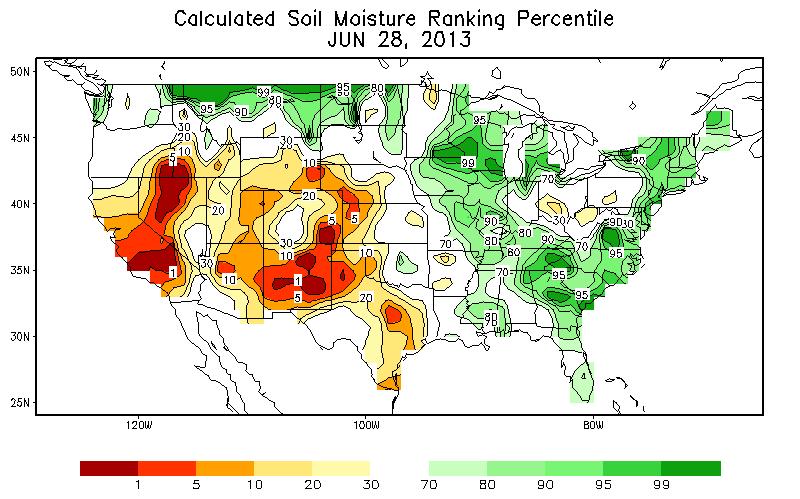 Figures 4 and 5 show the crop ratings at the end of June. For both crops, the eastern Corn Belt has the best crops.
